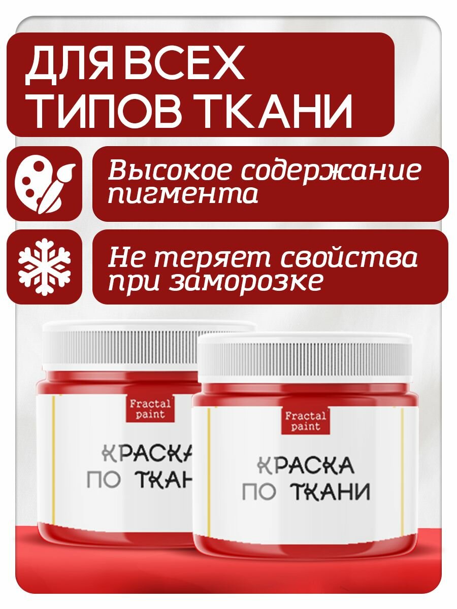Комбо красок по ткани Fractal Paint (красная) 2х20 мл, для творчества — фото 1