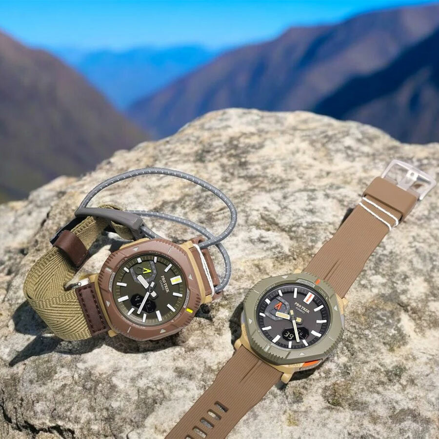 Наручные часы CASIO Pro Trek, хаки, черный, бежевый, коричневый — фото 1