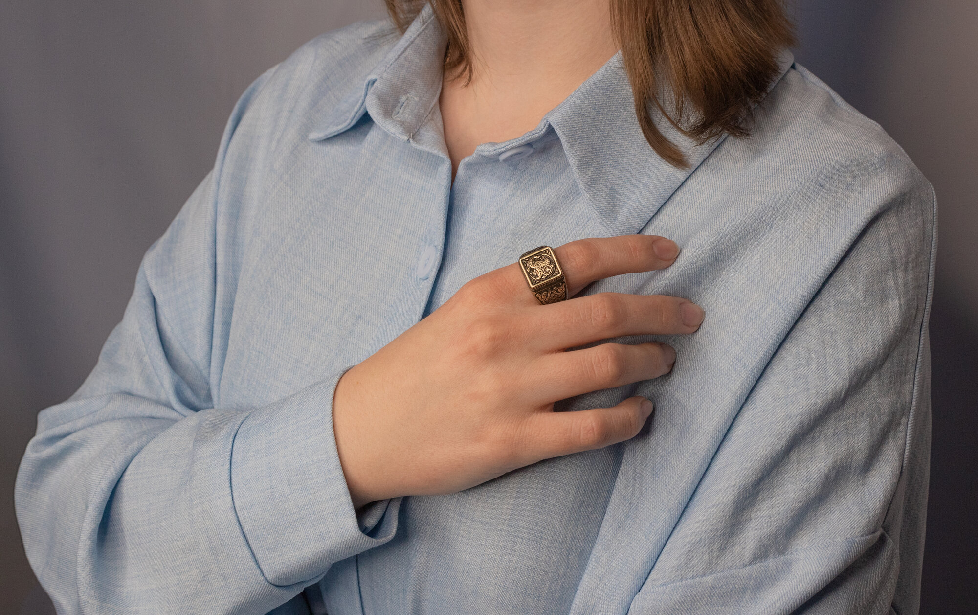 Печатка Мастерская Алешиных, размер 21, ширина 14 мм, желтый — фото 1