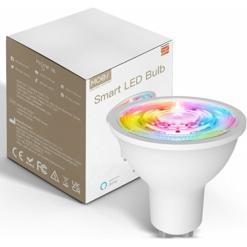 Лампочка светодиодная Moes Zigbee Smart Light Bulb LED 5W G10 модели ZB-TD-RWW-GU10