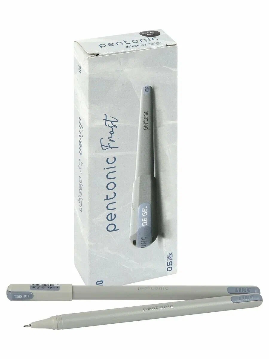 Ручки гелевые LINC Pentonic Frost серые 2 шт, черные чернила (863-K)