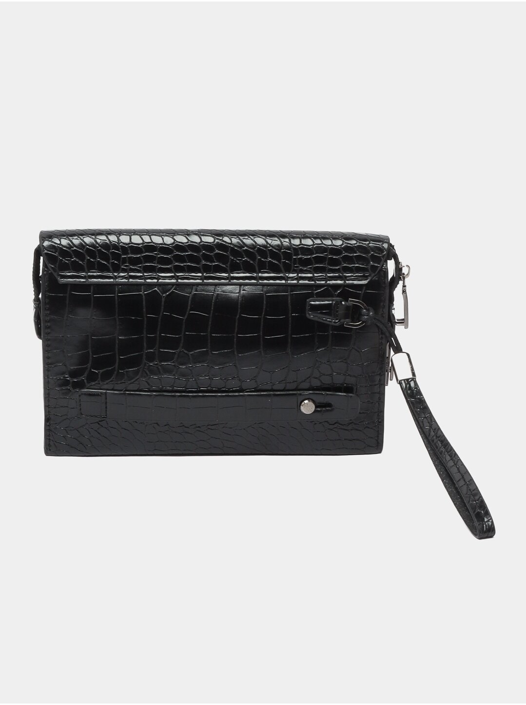 Портмоне, фактура лаковая, черный — фото 1