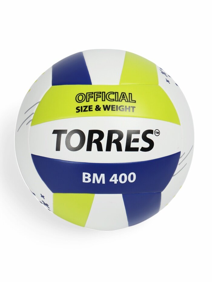 Мяч волейбольный TORRES BM400, V42315, р. 5 (ТПУ, бутиловая камера, клееный)