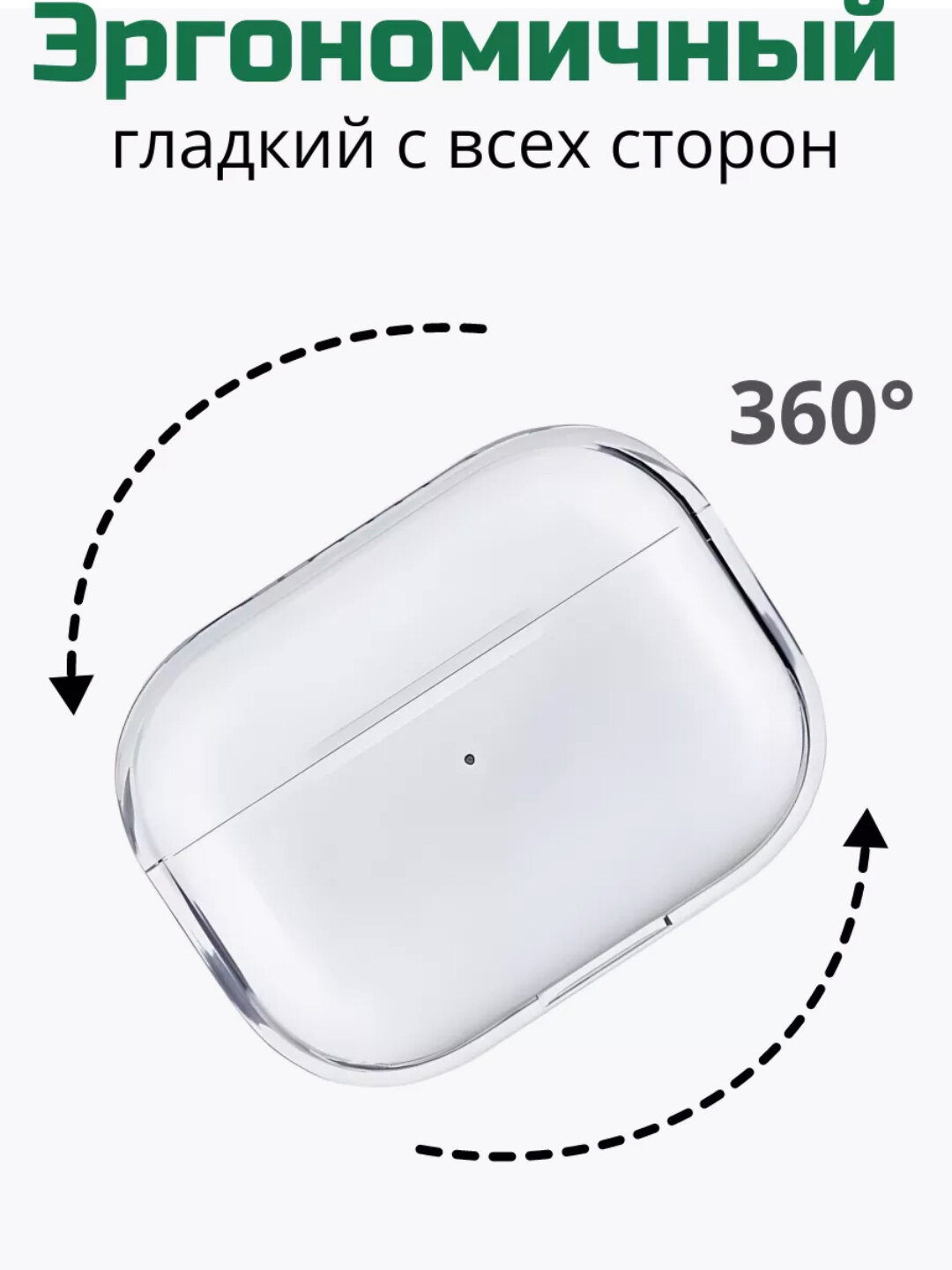 Высококачественный Силиконовый чехол для Airpods Pro, Прозрачный — фото 1