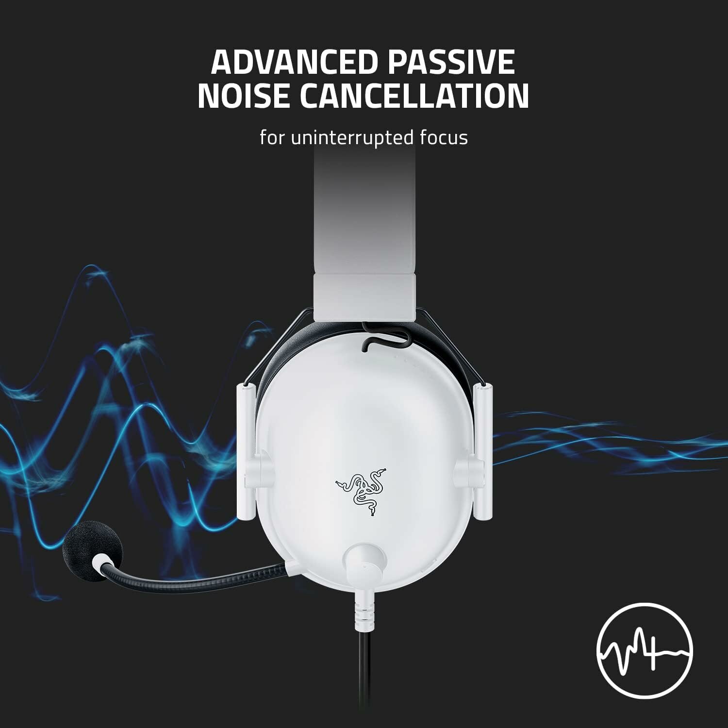 Наушники Razer BlackShark V2, игровая гарнитура, звук 7.1, амбушюры из пены памяти, белые — фото 1