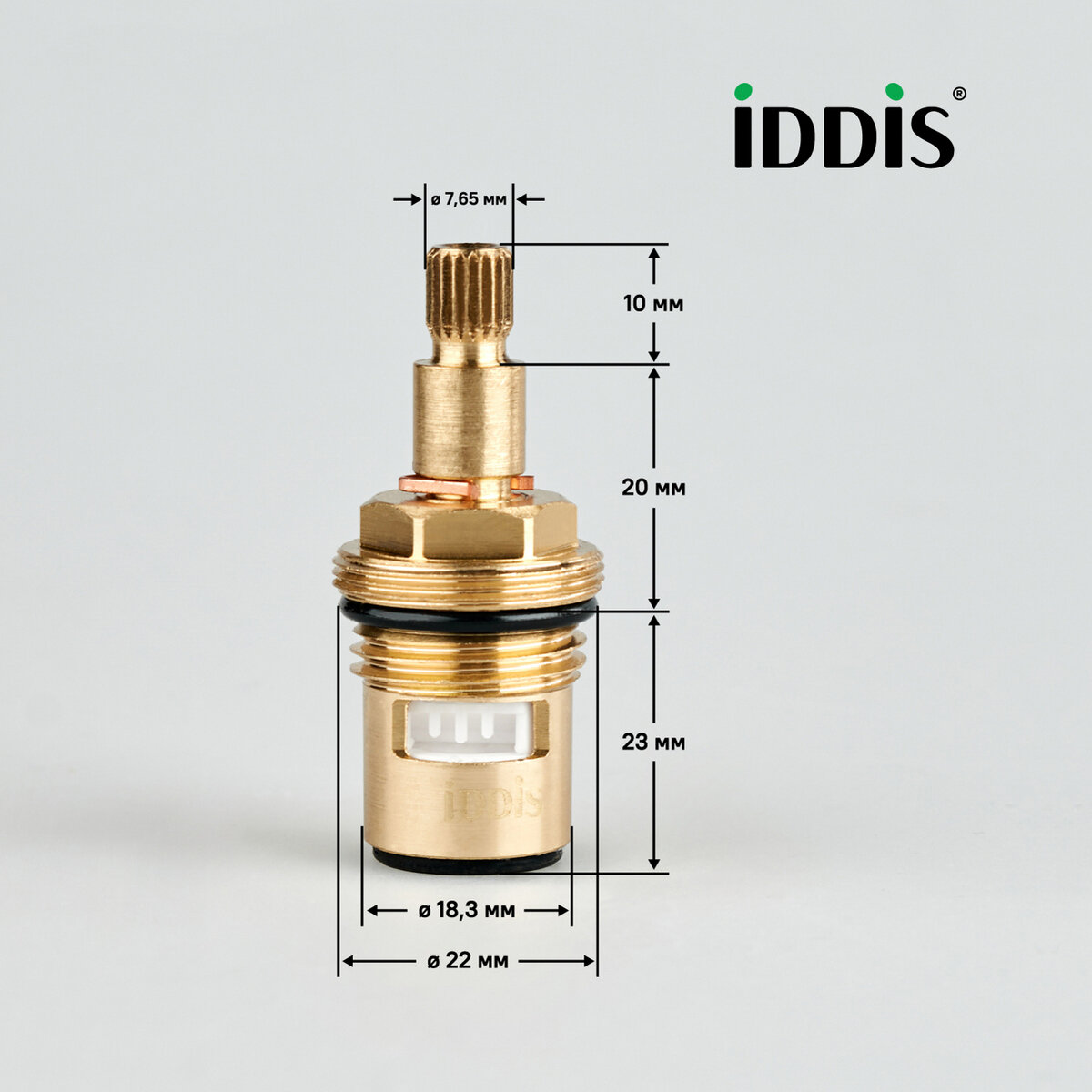 Кран-букса керамическая IDDIS Optima Home 998CR531SM, 20 зубцов G 1/2" M24 h=53 мм — фото 1