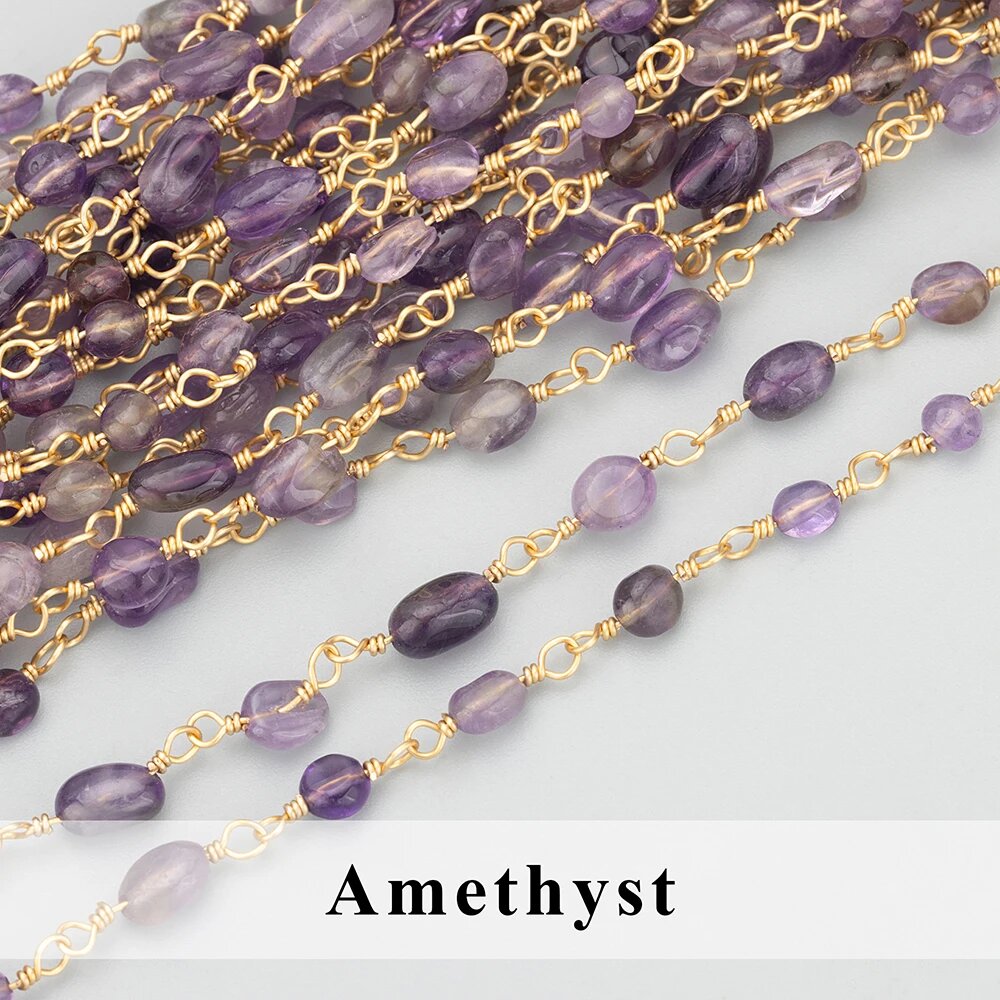 Цепочка из аметиста, медь, C32410