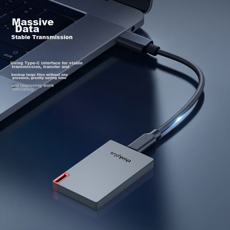 ThinkPlus Lenovo 256GB Portable Solid State Drive, Type-C Interface PSSD, Compact And Portable, Phone Expansion Disk, US800
