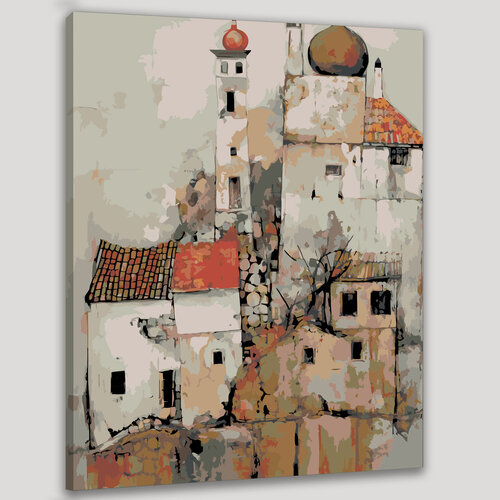 Изображение товара Картина по номерам 40x50 см, картина, смешанная техника, деревня, колониальный стиль, живопись, коллаж