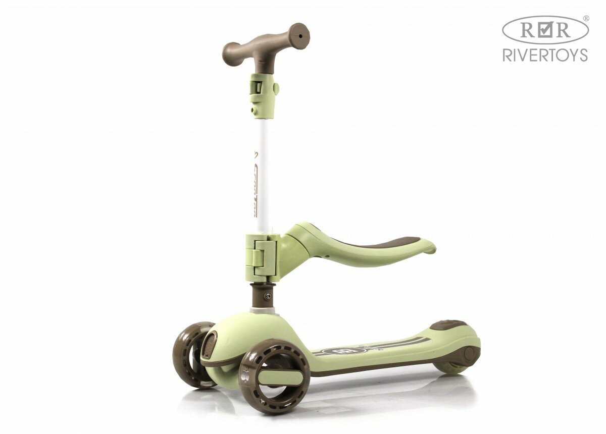 Детский самокат с сиденьем HB-818S зеленый — фото 1
