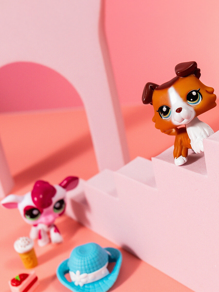Игровой набор Littlest Pet Shop "Пара друзей", Теленок и Колли, 00625_LPS — фото 1