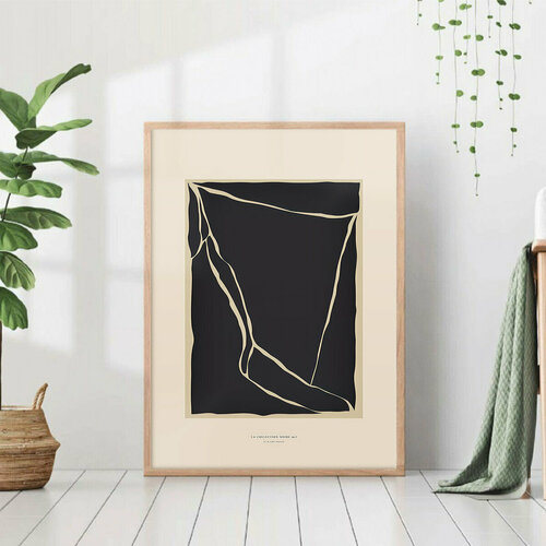 Постер "Черная абстракция прямоугольник рисунок" 50x70 без рамки для интерьера на стену 28 Kartin