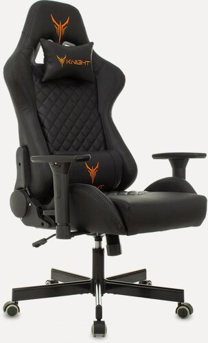 Изображение товара Кресло игровое Knight ARMOR черный, ромбик, эко. кожа, с подголовником, крестовина металл
