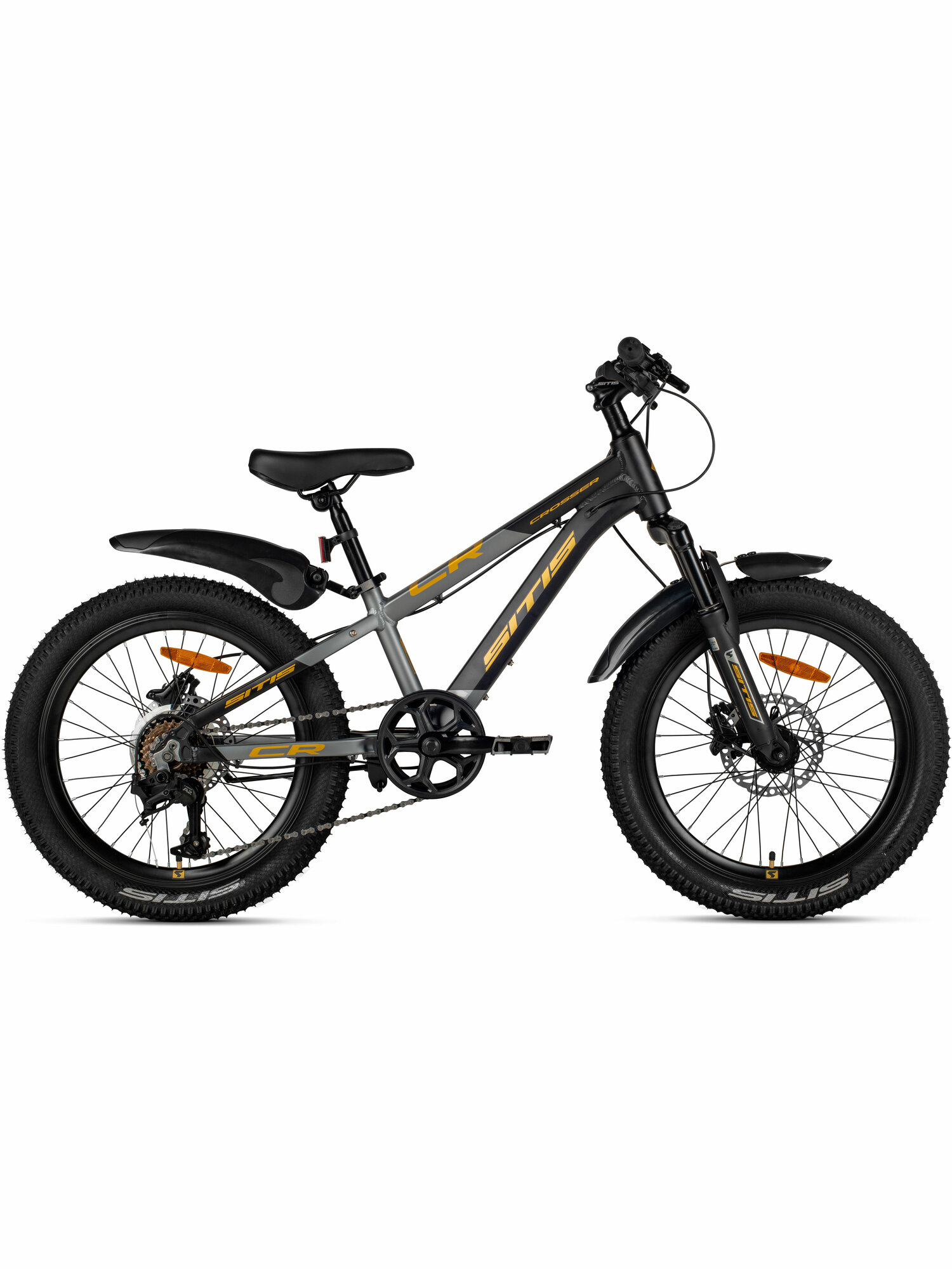 Велосипед горный SITIS CROSSER 7SP HD 20" (2025) Black-Grey-Beige/черный-серый-бежевый, для детей на рост 120-135 см