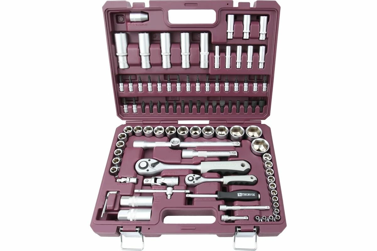 Универсальный набор инструмента THORVIK TS094 1/4, 1/2DR, 94 предмета — фото 1