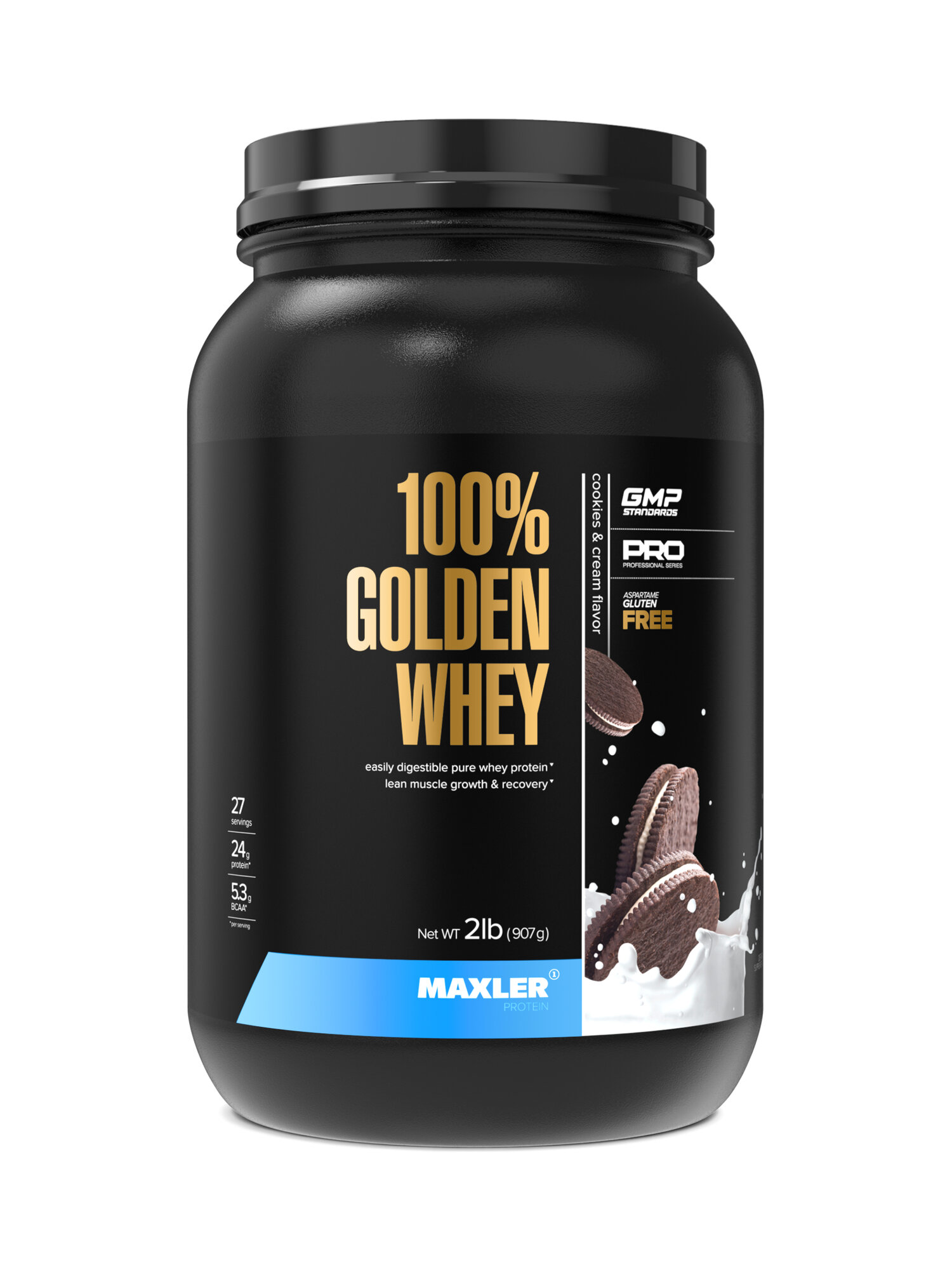 Сывороточный протеин Maxler 100% Golden Whey, 908 гр - Печенье и крем