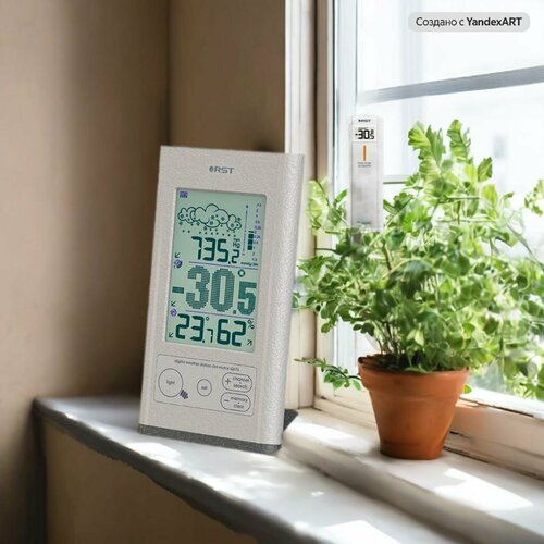 Метеостанция RST dot matrix Q575 с функцией прогноза погоды серебристо-серая 7250₽