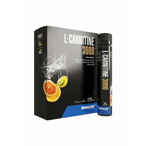 Л-Карнитин жидкий Maxler L-Carnitine 3000 мг. 7x25 мл, Цитрус