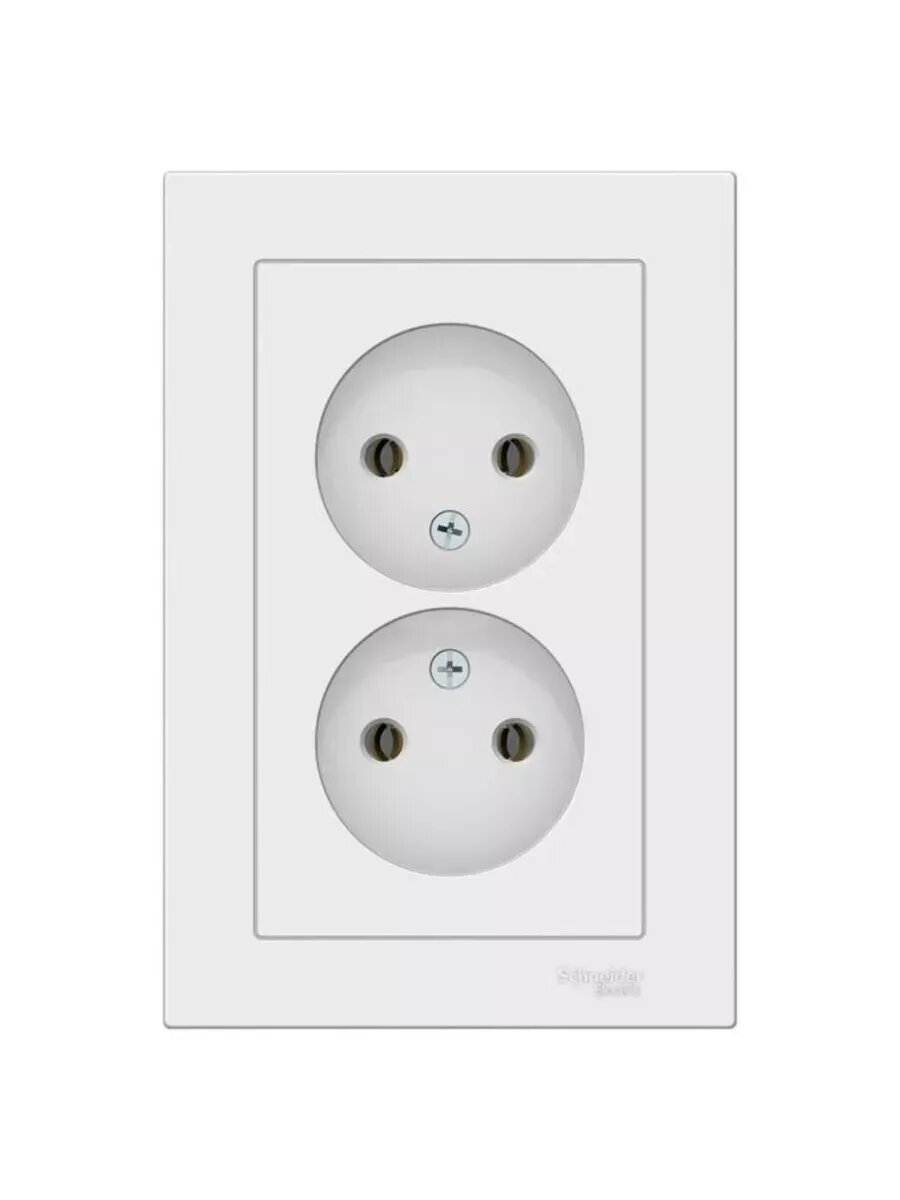 Двойная встраиваемая розетка 16 А, 250 В, белая, IP20