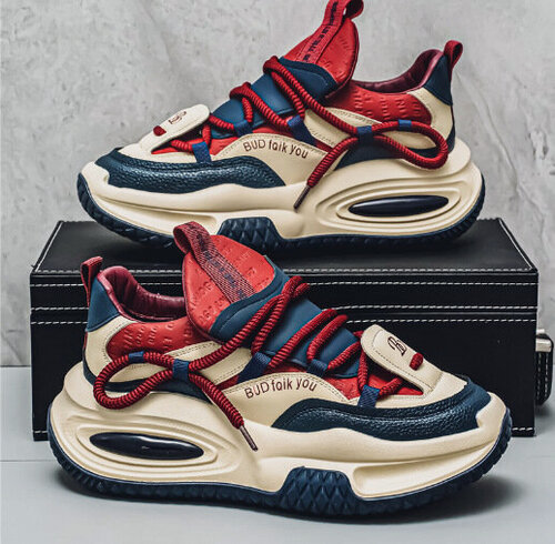 Изображение товара MOOCIE Мужская обувь для бега на улице весной, износостойкая спортивная обувь на толстой подошве, увеличивающая рост, для студентов, в стиле кампуса, универсальная, обувь для пап знаменитостей в Интернете