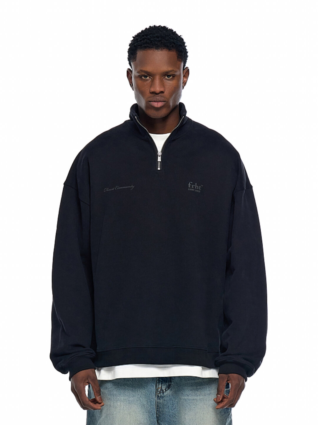 Свитшот FRHT Half-Zip, размер L, , black