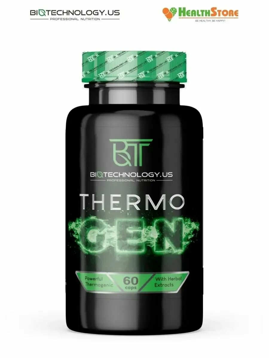 Biotechnology.US ThermoGen 60 капсул Жиросжигатель спортивный, таблетки для похудения взрослых мужчин и женщин, контроль снижения аппетита, лишнего веса, fat burner фото