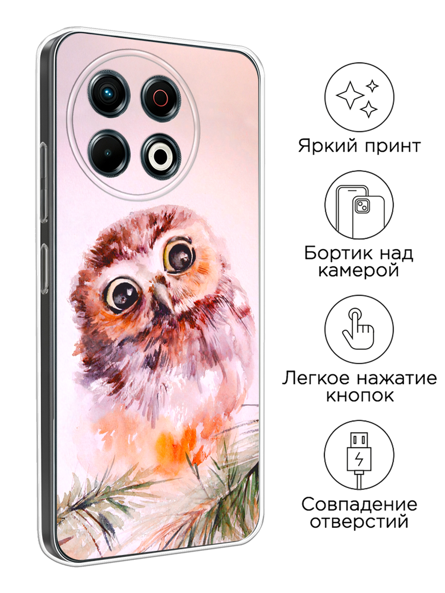Чехол на Tecno Spark 30 Pro / Текно Спарк 30 Про с принтом Beautiful white flowers, прозрачный — фото 1