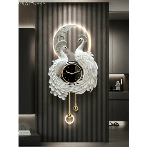 Имитация 3D павлина настенные часы с подсветкой