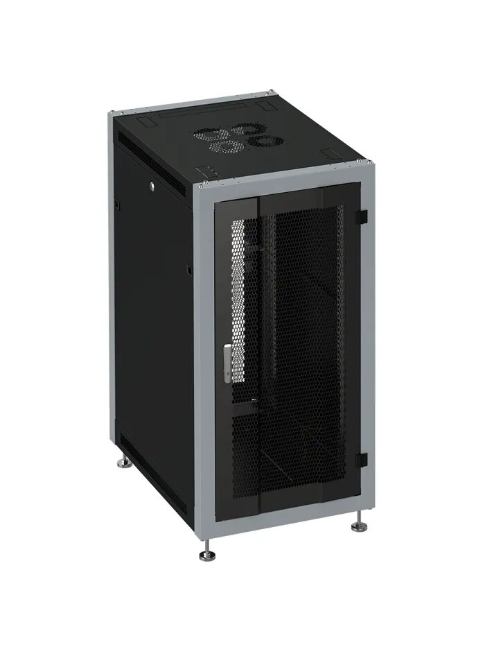 Шкаф напольный SYSMATRIX SL 6822.934 22U, 600x800 мм, Перфорированная передняя дверь, Черный