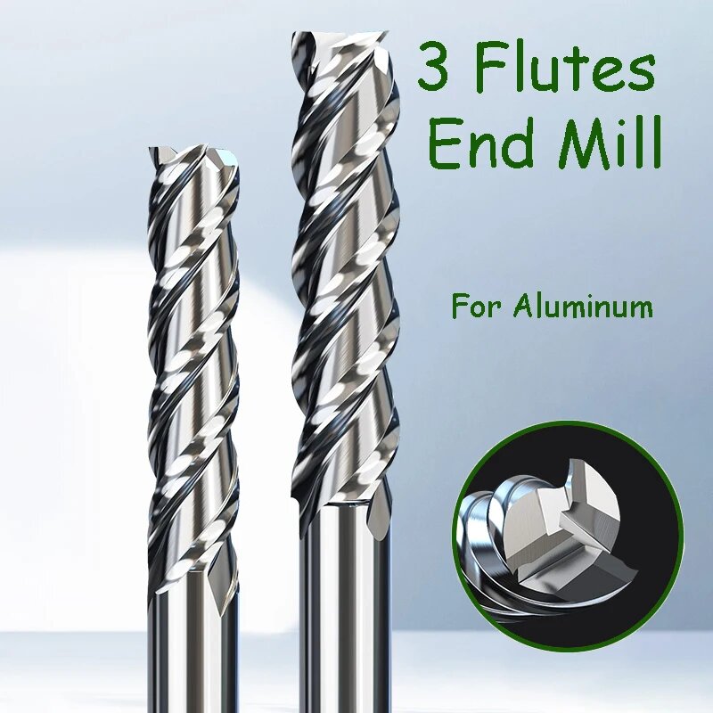 3-зубая концевая фреза M2-AL Концевая фреза из высокоскоростной стали 3 4 5 6 8 10-20 мм Использование для алюминия стекловолокна пластика дерева меди 6.5x6x20x60mm