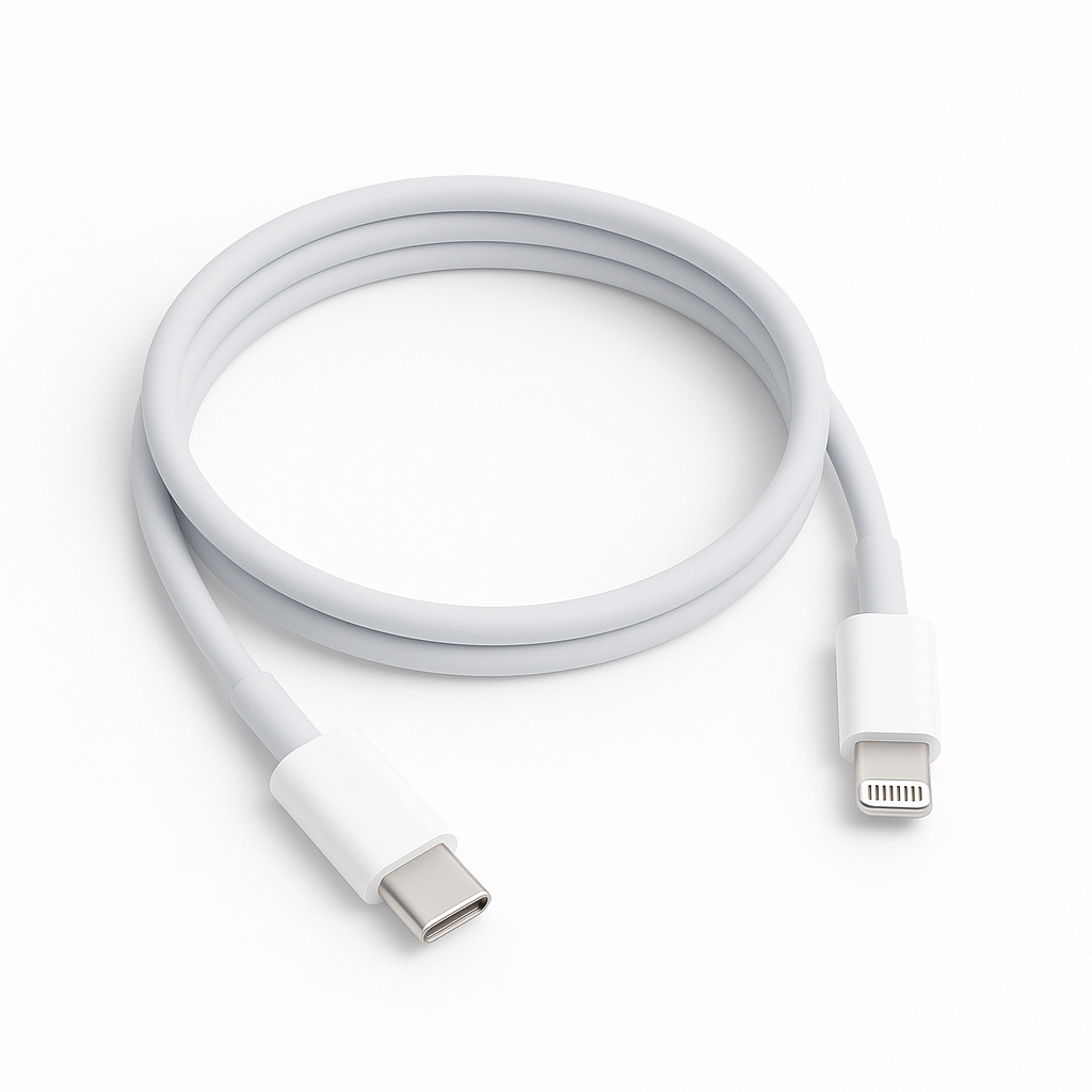 USB-C to Lightning кабель 1м, быстрая зарядка, совместим с iPhone/iPad, белый . — фото 1