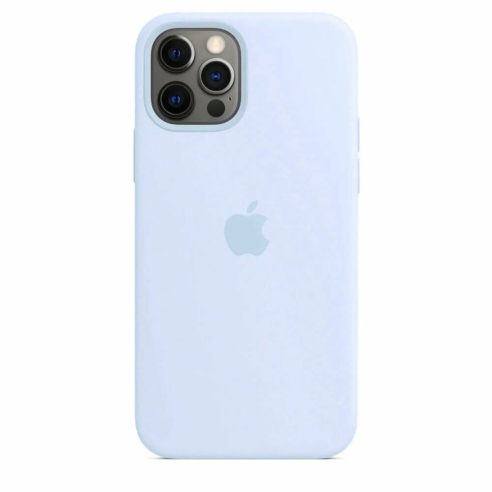 Силиконовый чехол MagSafe для iPhone 12, 12 Pro с цветной анимацией / Silicone Case Cloud Blue / Голубой