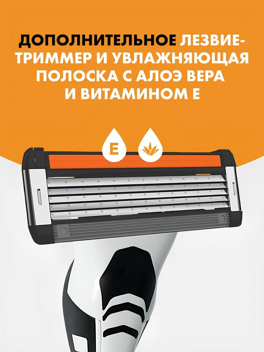 Бритвенный станок BIC Flex 5 Hybrid, с 2 сменными кассетами — фото 1