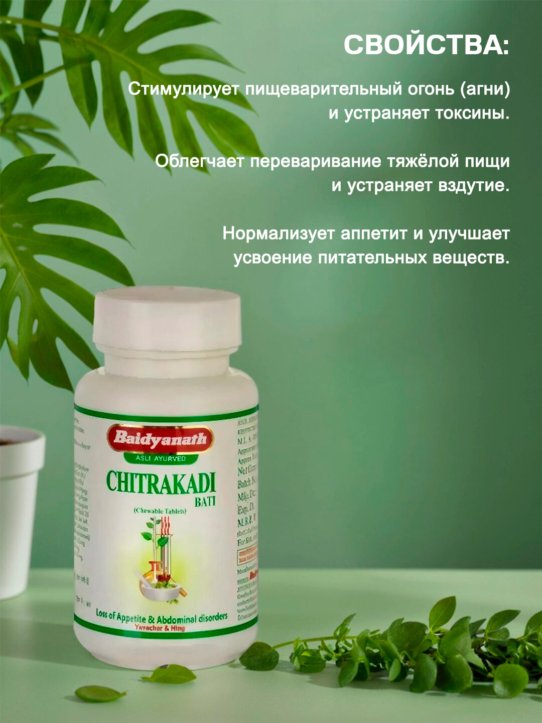 Изображение Читракади Вати - для пищеварения / Chitrakadi Bati Baidyanath 80 табл