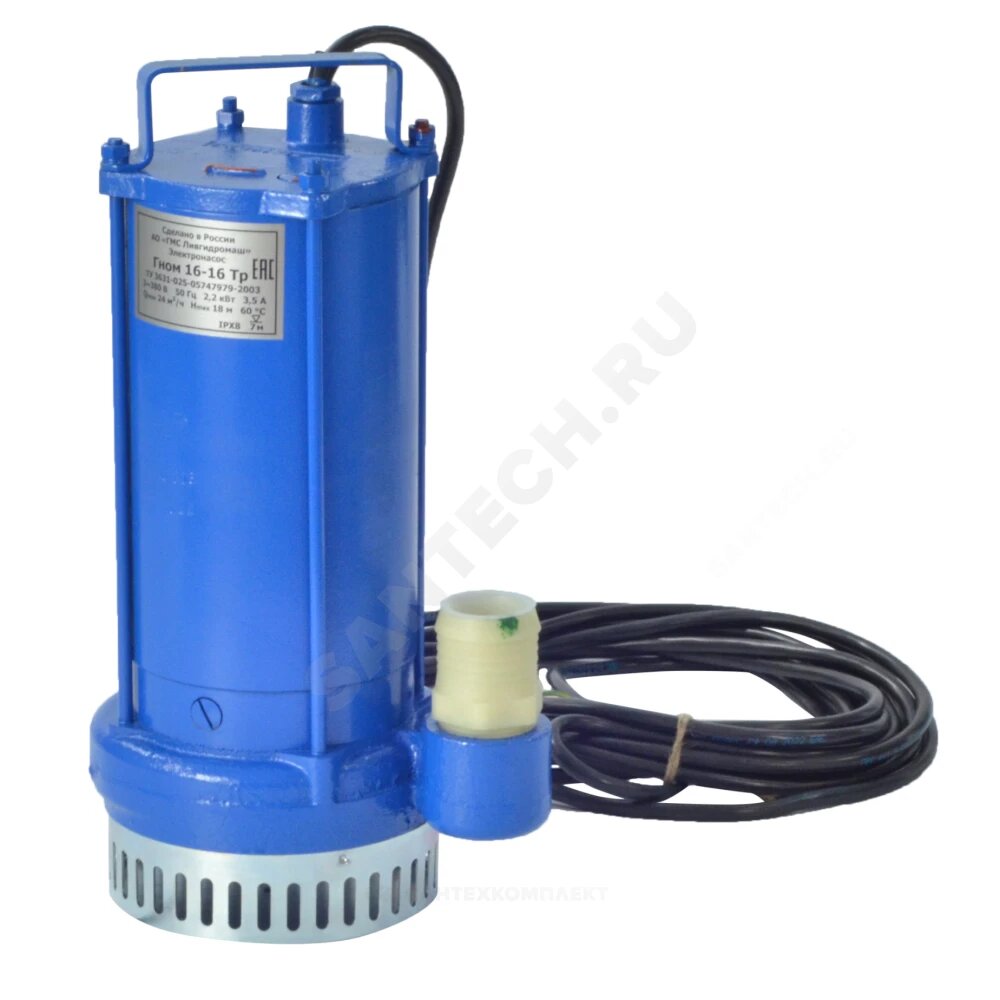 Насос дренажный Гном 16-16 3х380-415В/50 Гц, погружной, Ливгидромаш