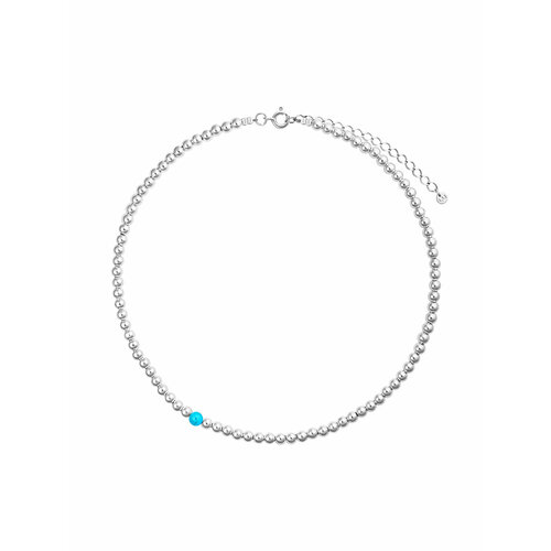 фото Колье lu jewel, серебро, 925 проба, говлит, длина 34 см., серебристый, голубой
