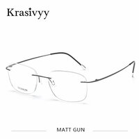 Krasivyy титановые очки без оправы, Matt Silver