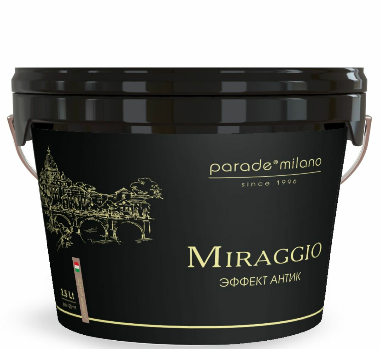 Декоративное покрытие с неколерованными белыми хлопьями (эффект антик) PARADE Miraggio 25л