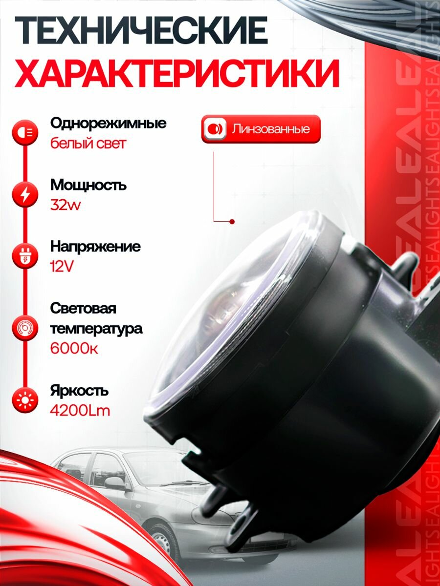 Противотуманные фары Лада Веста Гранта FL Рено Логан 1, мощность 32 Ватт — фото 1