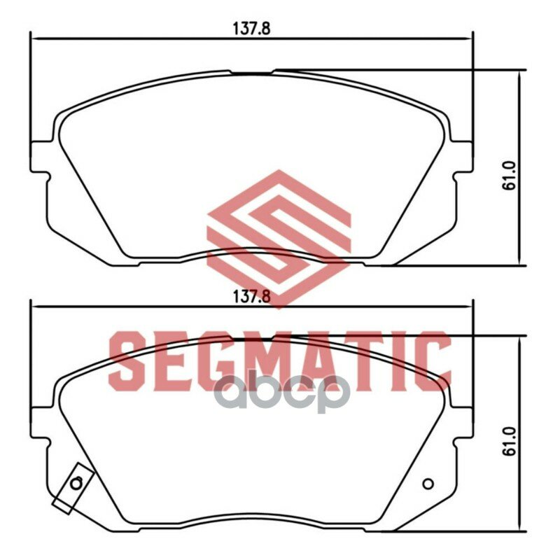 Колодка торм диск пер Kia Sportage 2.0 2008- HYUNDAI i40, Tucson / KIA Ceed, Optima, Sportage, Soul SEGMATIC арт. SGBP2561