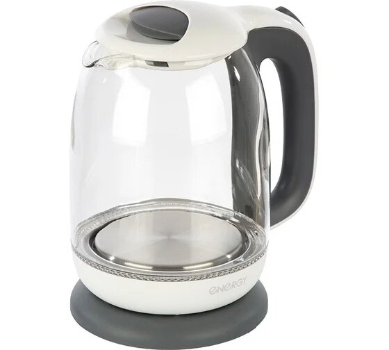 Чайник Energy E-281 1.7л стекло пластик бело-серый (005210)