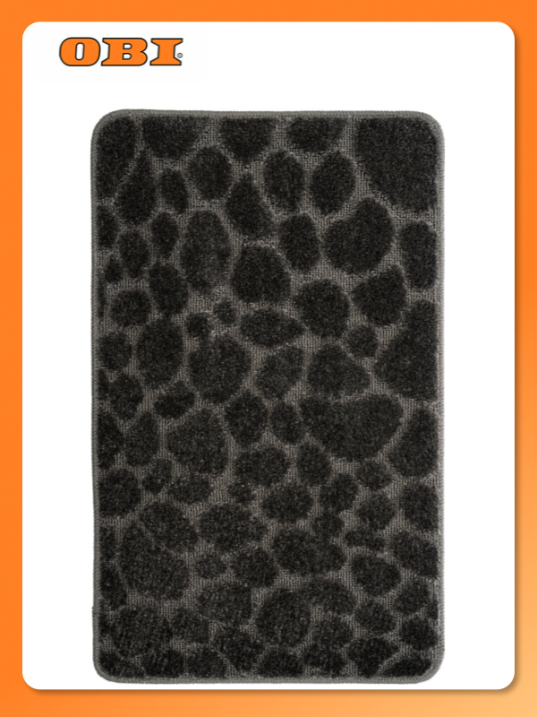 Коврик для ванной Fora STONE BLACK 50x80 см черный полипропилен текстиль