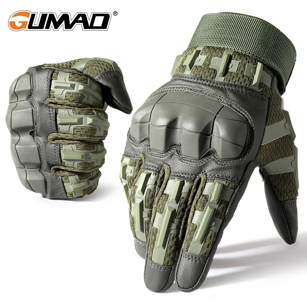 Тактические перчатки GUMAO GU B36 B38 из искусственной кожи Full Finger Green  XL