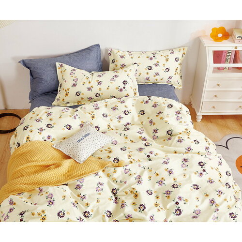 Постельное белье Розовые сны, евромакси с простыней на резинке 160*200, сатин, хлопок, с наволочками 50х70 2шт. и 70х70 2шт, СК-571-макси-4нав-160