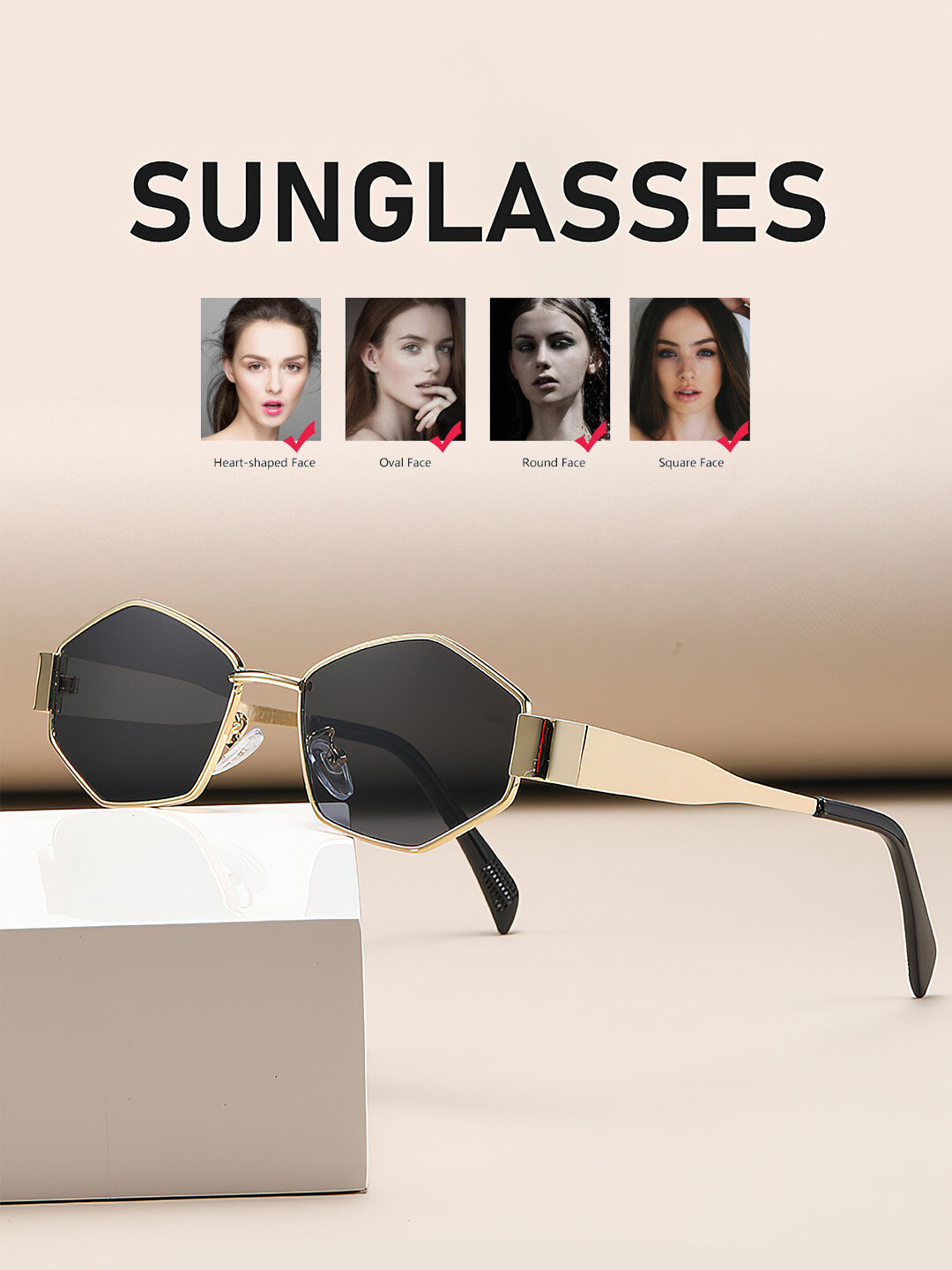 Солнцезащитные очки , золотистый — фото 1