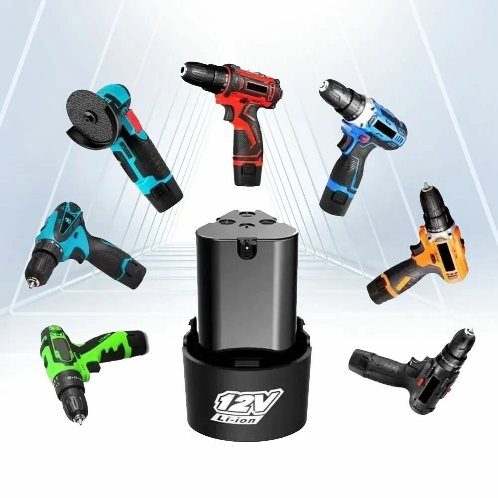 Аккумулятор Литий-Ионный Li-ion 12V 1500mAh, АКБ 12В, для шуруповёрта/ УШМ/ электроинструмента