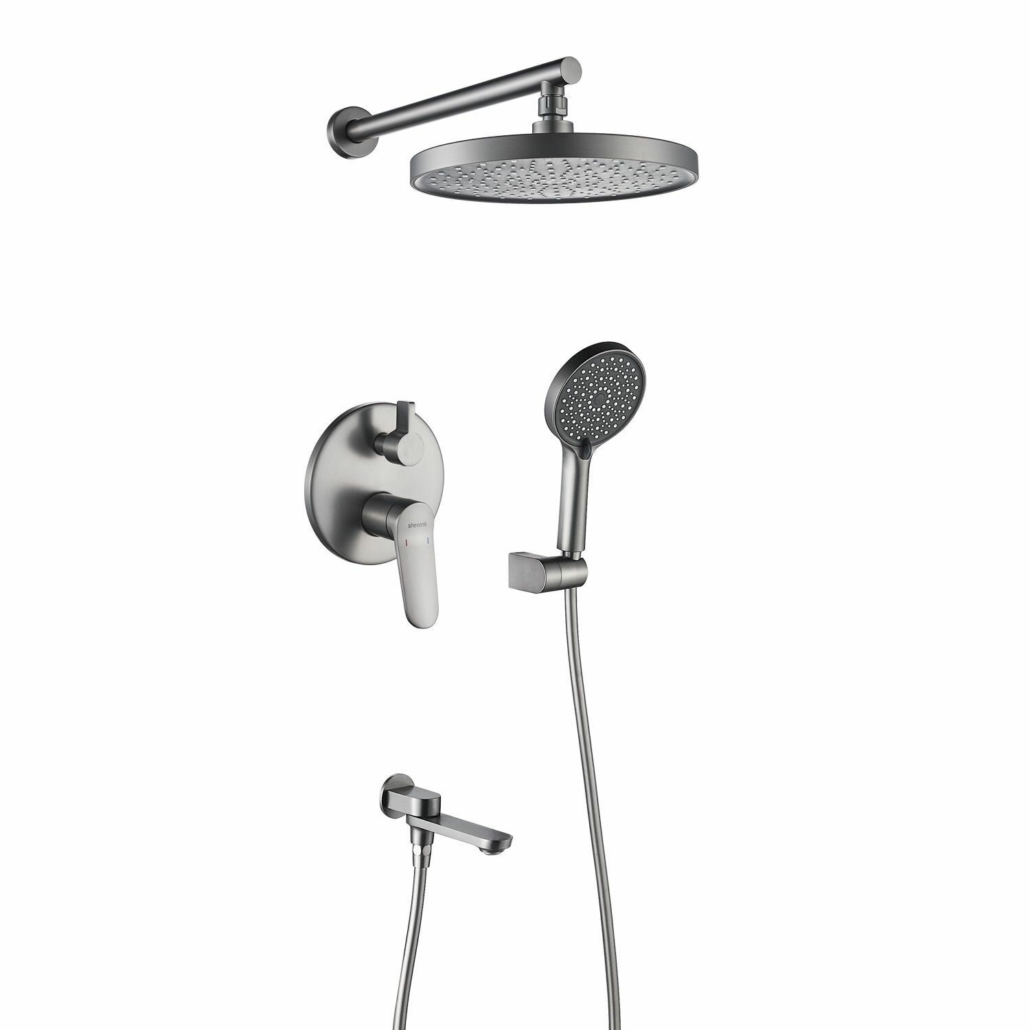 Душевая система встраиваемая Shevanik S4HC33VL5TLT, оружейная сталь
