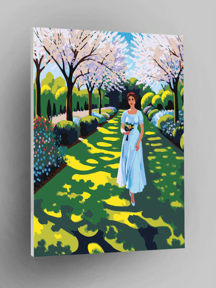 Картина по номерам "Девушка в саду"