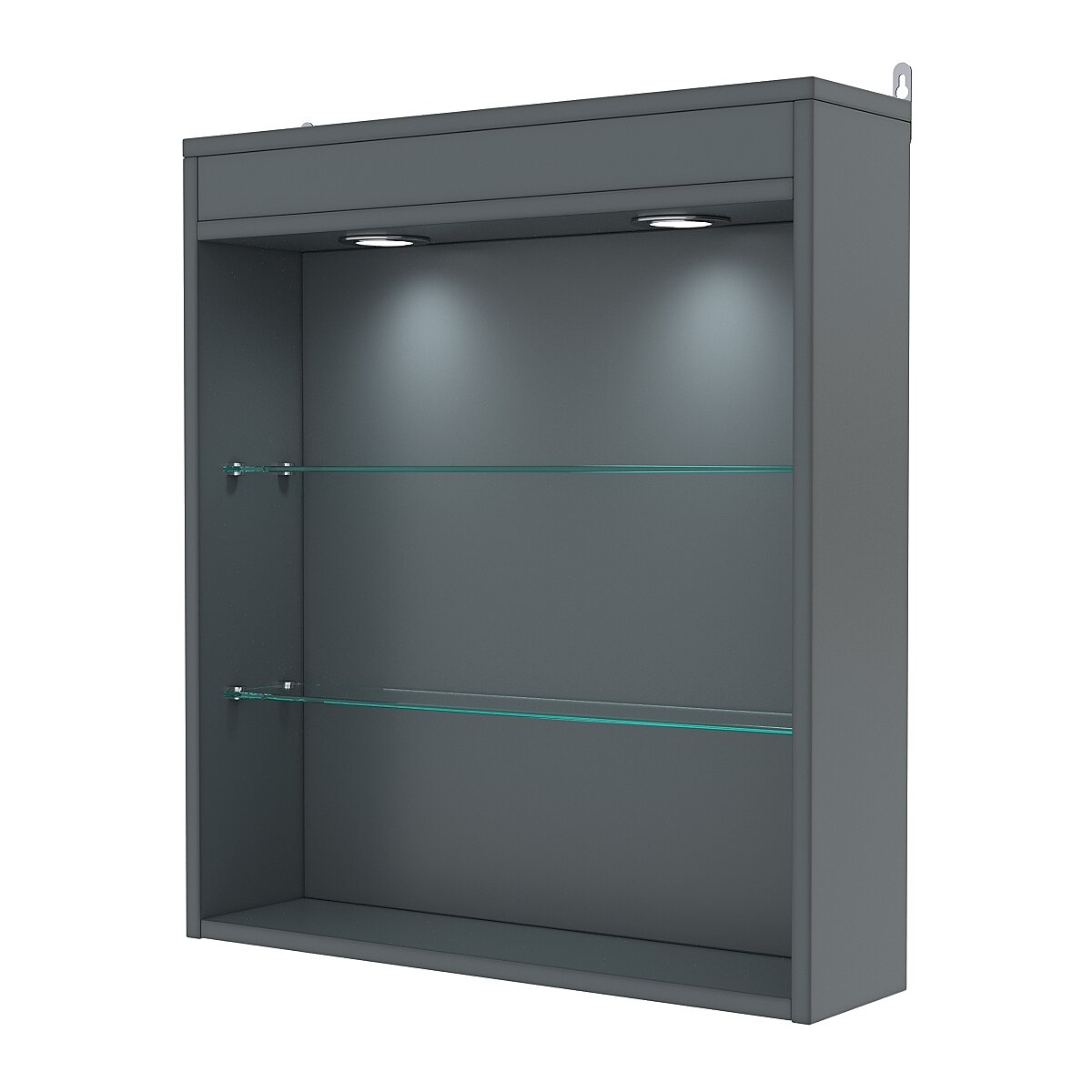 Витрина настенная №1-3Г с подсветкой, Темно-Серый. Производитель товара - компания Westcom.