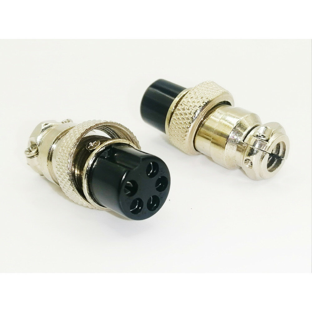 1 пара Разъем GX16M-5pin (вилка на блок с резьбой/гнездо на кабель с резьбой)